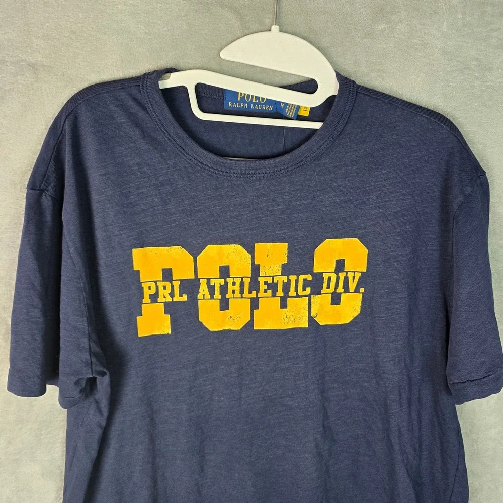 Polo Ralph Lauren Mens Graphic T-Shirt Navy Blue PRL‎ Athletic Div Size M NEW